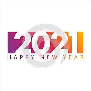 Happy new year 2021! Elegant colorful gradient design. vector illustration template