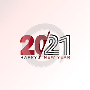 Happy new year 2021! Elegant colorful gradient design. vector illustration template