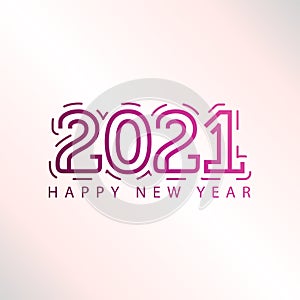 Happy new year 2021! Elegant colorful gradient design. vector illustration template