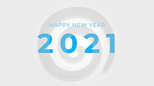 Happy New Year 2021 flat text design. alphabet text on white background . Typography font graphic desgin.