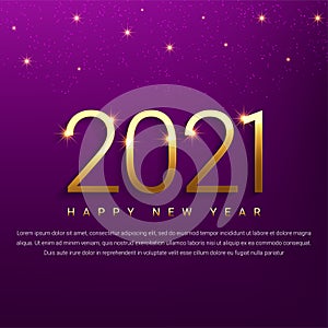 Happy New Year 2021 greeting card