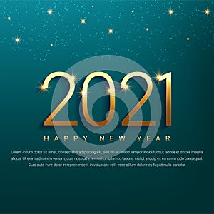 Happy New Year 2021 greeting card