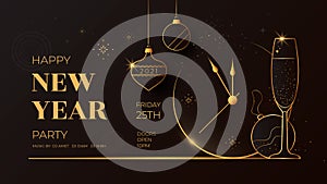 Happy New Year 2021 greeting card design template