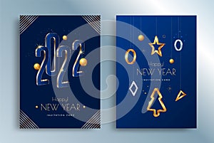 Happy New Year 2021 greeting card design template