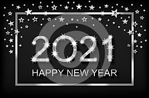 Happy New Year 2021 - greeting card, flyer, invitation - vector