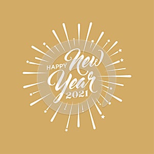 Happy New Year 2021, hand lettering