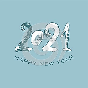 Happy New Year 2021 logo text design.