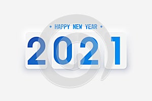 Happy New Year 2021 luxury text design. Vector greeting illustration with golden numbers