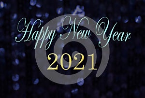 Happy new year 2021 message on sparkling background