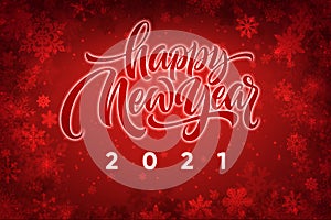 Happy New Year 2021 in red background