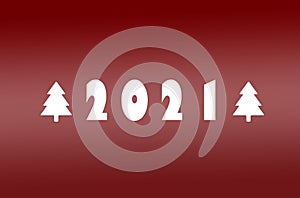 Happy new year 2021. Red background.