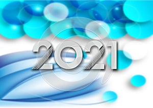 Happy New Year 2021 string blue background