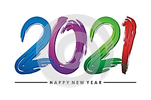 Happy New Year 2021 text design vector