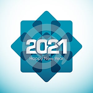 Happy new year 2021 Text Design vector.