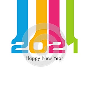 Happy new year 2021 Text Design vector.