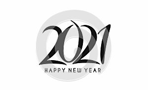 Happy New Year 2021 Text Typography Design Patter