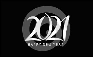 Happy New Year 2021 Text Typography Design Patter