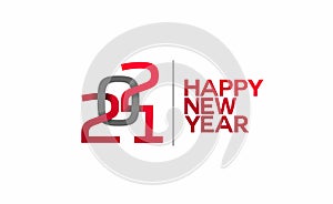 Happy New Year 2021 Text Typography Design Patter