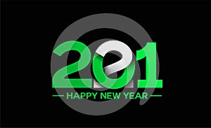 Happy New Year 2021 Text Typography Design Patter