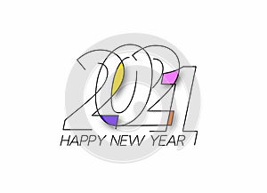Happy New Year 2021 Text Typography Design Patter