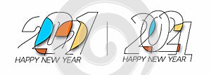 Happy New Year 2021 Text Typography Design Patter