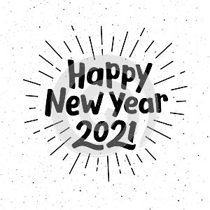 Happy New Year 2021 typography