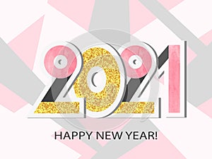 Happy New Year 2021. Vector illustration with numbers