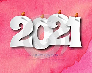 Happy new year 2021 watercolor theme. 2021 Greetings card. abstract background.2021 background banner. Vector illustration