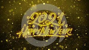 Happy new year 2021 wishes greetings card, invitation, celebration firework