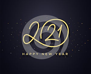 Happy New Year 2021 wishes typography