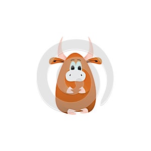 Happy New Year 2021 year of the ox. Cute Cartoon Bul, Zodiac sign for greetings card, flyers, invitation, posters, brochure,