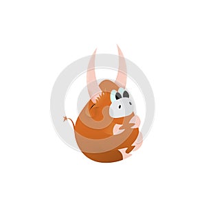 Happy New Year 2021 year of the ox. Cute Cartoon Bul, Zodiac sign for greetings card, flyers, invitation, posters, brochure,