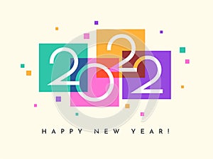 Happy New Year 2022 banner, calendar, greeting card