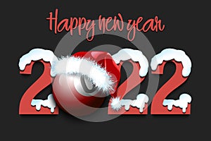 Happy New Year 2022 and billiard ball