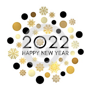 Happy New Year 2022 circle concept. Greeting card.