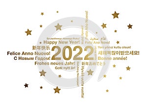 Happy New Year 2022 in different languages