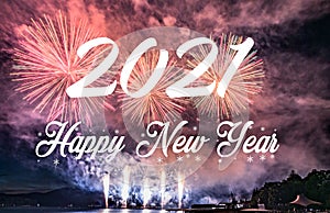 Happy new year 2022 with fireworks background