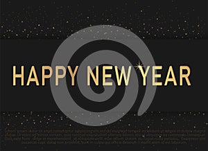 Happy New Year 2022. Gold numbers on a black background with glitter .Vector