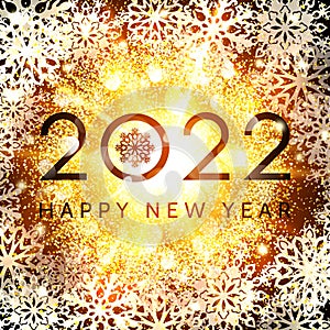 Happy New Year 2022 greeting card design.