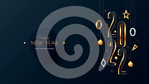 Happy New Year 2022 greeting card design template