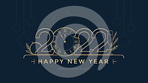 Happy New Year 2022 greeting card design template
