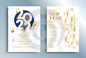 Happy New Year 2022 greeting card design template