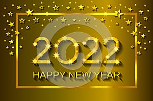 Happy New Year 2022 - greeting card, flyer, invitation - vector