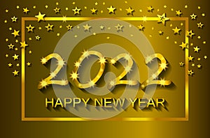 Happy New Year 2022 - greeting card, flyer, invitation - vector