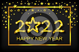 Happy New Year 2022 - greeting card, flyer, invitation - vector