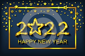 Happy New Year 2022 - greeting card, flyer, invitation - vector