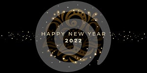 Happy New year 2022. The logo of number 2022 is in luxury style. Vector web banner, poster, greeting for social networks and media