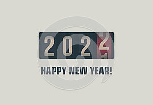 Happy New Year 2022 numbers on analog counter display, retro style design creative poster vector illustration