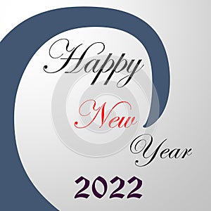 Happy new year 2022 square greeting card soft gradient background.