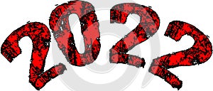Happy new year 2022 text sign illustration